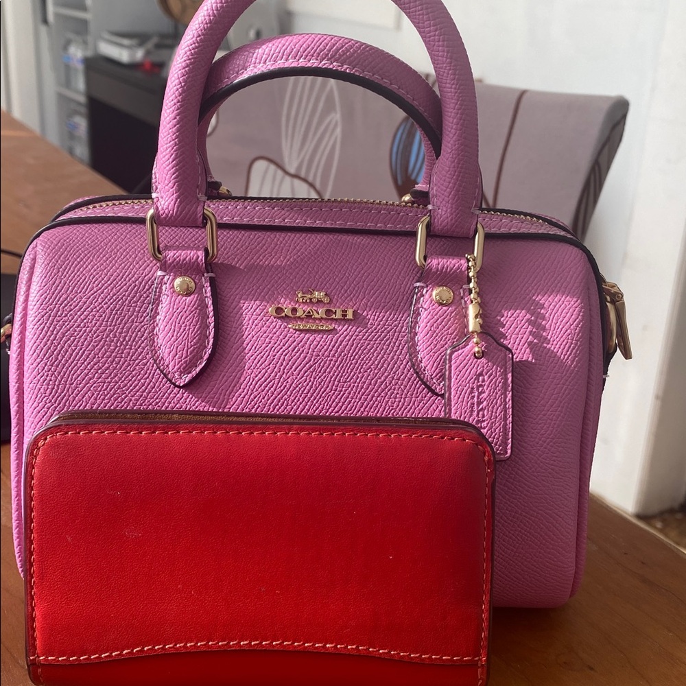 Coach Purple-Pink Mini Satchel with Gold Hardware - Picture 9 of 17